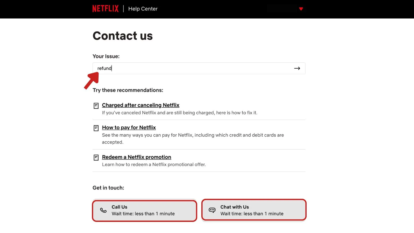 Get refund from Netflix